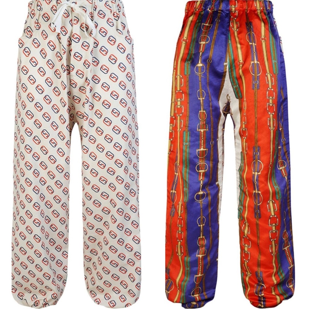 Gucci Bi-Material Jogging Trouser Size 31 NWT 9192 White Ivory Red Multi